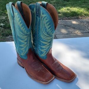 Tony Lama Turquoise and Brown Cowboy Boots